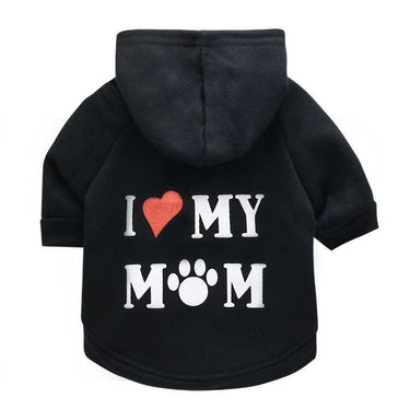 I ❤️ My Mom Cat Hoodie Cat Apparel KittyNook Cat Company Black XS